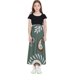 Floral Pattern Paisley Style Paisley Print  Doodle Background Kids  Flared Maxi Skirt by Eskimos