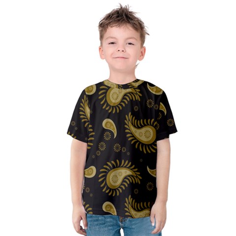 Floral Pattern Paisley Style Paisley Print  Doodle Background Kids  Cotton Tee by Eskimos