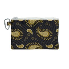 Floral Pattern Paisley Style Paisley Print  Doodle Background Canvas Cosmetic Bag (medium)