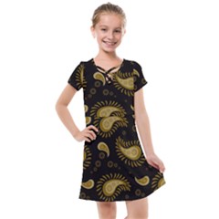 Floral Pattern Paisley Style Paisley Print  Doodle Background Kids  Cross Web Dress by Eskimos