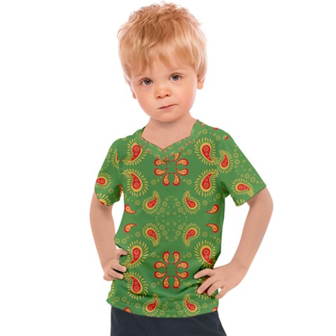 Floral Pattern Paisley Style Paisley Print  Doodle Background Kids  Sports Tee by Eskimos
