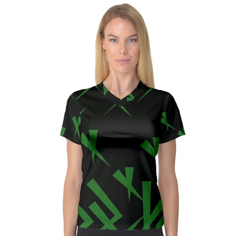 Abstract Pattern Geometric Backgrounds   V-neck Sport Mesh Tee by Eskimos