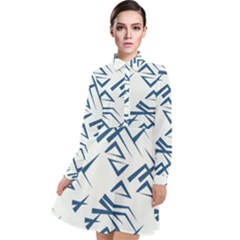 Abstract Pattern Geometric Backgrounds   Long Sleeve Chiffon Shirt Dress by Eskimos