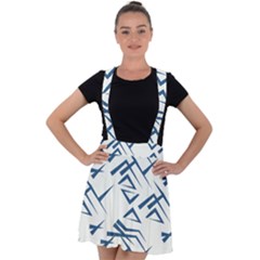 Abstract Pattern Geometric Backgrounds   Velvet Suspender Skater Skirt by Eskimos