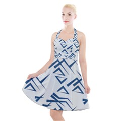Abstract Pattern Geometric Backgrounds   Halter Party Swing Dress  by Eskimos