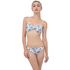 Abstract Pattern Geometric Backgrounds   Classic Bandeau Bikini Set by Eskimos