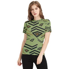 Abstract Pattern Geometric Backgrounds   Women s Short Sleeve Rash Guard by Eskimos