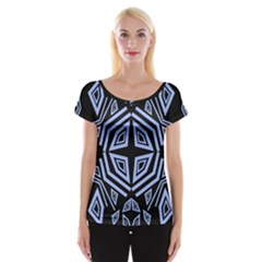 Abstract Pattern Geometric Backgrounds   Cap Sleeve Top by Eskimos