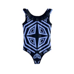 Abstract Pattern Geometric Backgrounds   Kids  Frill Swimsuit by Eskimos