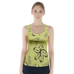 Folk Flowers Print Floral Pattern Ethnic Art Racer Back Sports Top by Eskimos