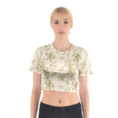 Folk Flowers Print Floral Pattern Ethnic Art Cotton Crop Top by Eskimos