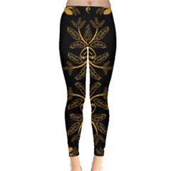 Floral Folk Damask Pattern  Leggings  by Eskimos