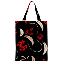 Folk Flowers Print Floral Pattern Ethnic Art Zipper Classic Tote Bag by Eskimos