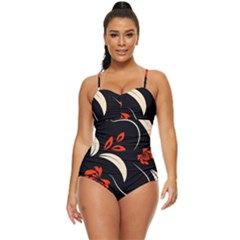 Folk Flowers Print Floral Pattern Ethnic Art Retro Full Coverage Swimsuit by Eskimos