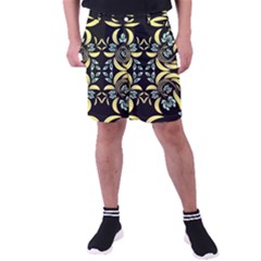 Floral Folk Damask Pattern Fantasy Flowers  Men s Pocket Shorts by Eskimos