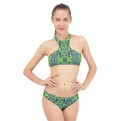 Floral Folk Damask Pattern  High Neck Bikini Set by Eskimos