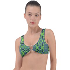 Floral Folk Damask Pattern  Ring Detail Bikini Top by Eskimos