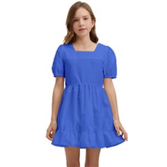 Color Royal Blue Kids  Short Sleeve Dolly Dress by Kultjers