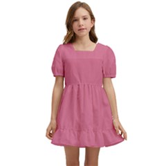 Color Pale Violet Red Kids  Short Sleeve Dolly Dress