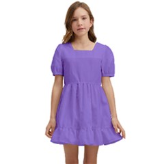 Color Medium Purple Kids  Short Sleeve Dolly Dress by Kultjers