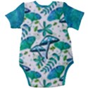 Autumn mushrooms blue Baby Short Sleeve Onesie Bodysuit View2