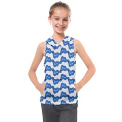 Abstract Waves Kids  Sleeveless Hoodie by SychEva