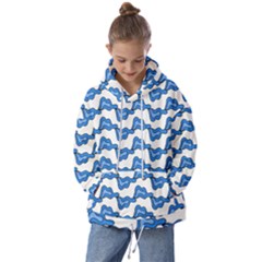 Abstract Waves Kids  Oversized Hoodie by SychEva