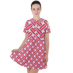 Abstract Cookies Short Sleeve Shoulder Cut Out Dress  by SychEva