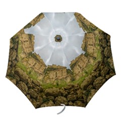 Ancient Mystras Landscape, Peloponnese, Greece Folding Umbrellas by dflcprintsclothing