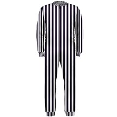 Minimalistic Black And White Stripes, Vertical Lines Pattern Onepiece Jumpsuit (men) by Casemiro