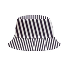 Minimalistic Black And White Stripes, Vertical Lines Pattern Inside Out Bucket Hat by Casemiro