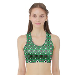 Beetle Eyes Sports Bra With Border by SychEva