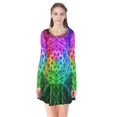 Fractal Design Long Sleeve V-neck Flare Dress