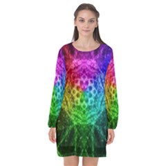 Fractal Design Long Sleeve Chiffon Shift Dress 