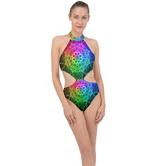 Fractal Design Halter Side Cut Swimsuit by Sparkle