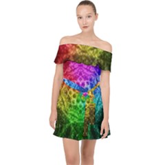 Fractal Design Off Shoulder Chiffon Dress