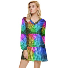 Fractal Design Tiered Long Sleeve Mini Dress