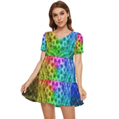 Fractal Design Tiered Short Sleeve Babydoll Dress