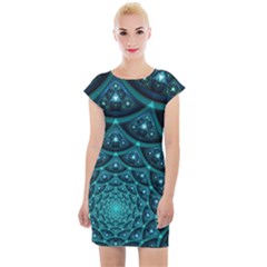 Fractal Cap Sleeve Bodycon Dress