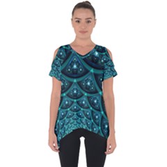 Fractal Cut Out Side Drop Tee by Sparkle