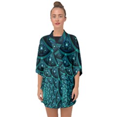 Fractal Half Sleeve Chiffon Kimono