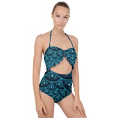 Fractal Scallop Top Cut Out Swimsuit