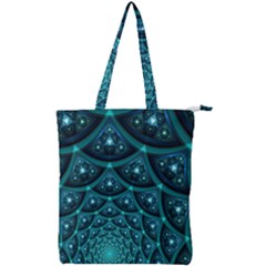Fractal Double Zip Up Tote Bag by Sparkle