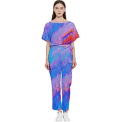 Fractal Batwing Lightweight Chiffon Jumpsuit by Sparkle