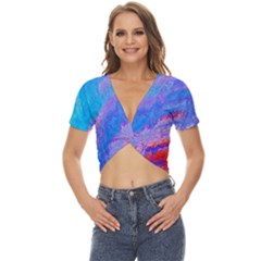 Fractal Twist Front Crop Top by Sparkle