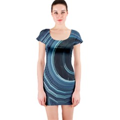 Fractal Short Sleeve Bodycon Dress
