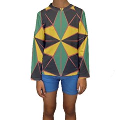 Abstract Pattern Geometric Backgrounds   Kids  Long Sleeve Swimwear by Eskimos