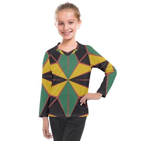 Abstract Pattern Geometric Backgrounds   Kids  Long Mesh Tee by Eskimos