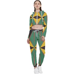 Abstract Pattern Geometric Backgrounds   Cropped Zip Up Lounge Set by Eskimos