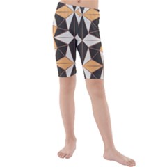 Abstract Pattern Geometric Backgrounds   Kids  Mid Length Swim Shorts by Eskimos